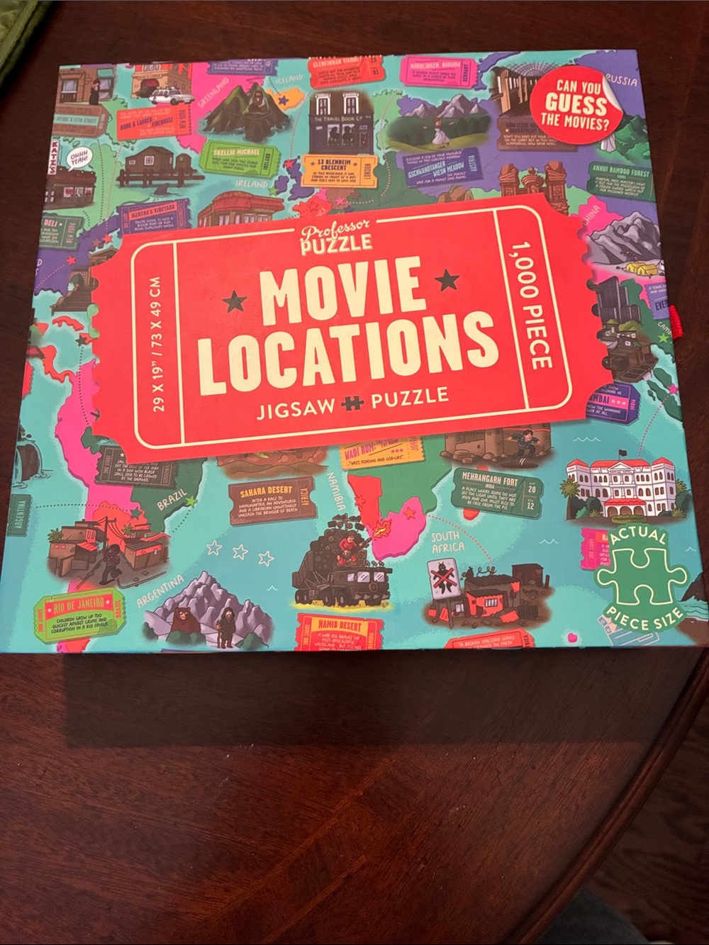 Professor Puzzle Movie Locations 1,000-Piece Jigsaw Puzzle - Teal & Red